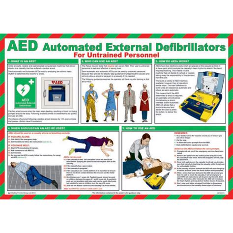 AED Automated External Defibrillators Sign Laminated Paper Safety