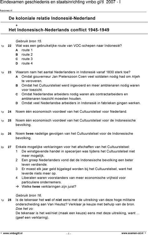 Eindexamen Geschiedenis En Staatsinrichting Vmbo Gl Tl I Pdf Free