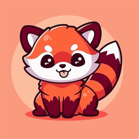 Um Panda Vermelho Uma Cauda Preta Senta Se Em Um Fundo Rosa