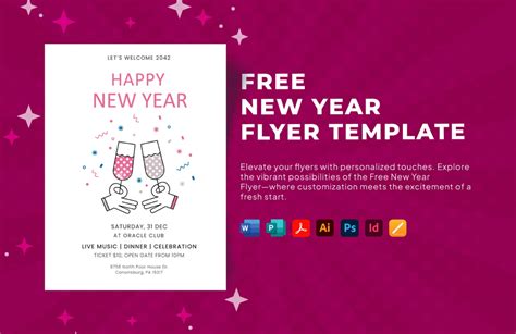 Editable New Year Flyer Templates in Word to Download