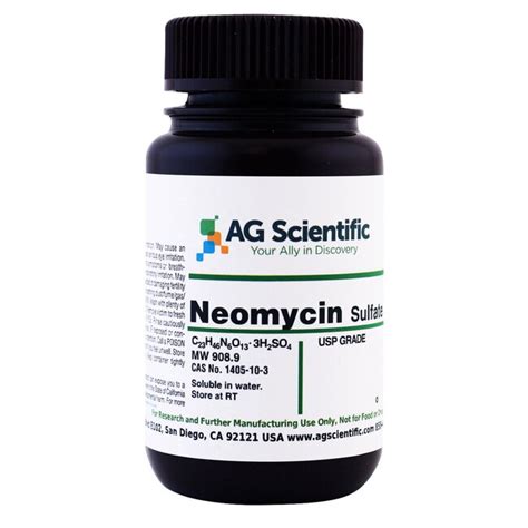 Ag Scientific Inc Neomycin Sulfate Usp 10 G Fisher Scientific