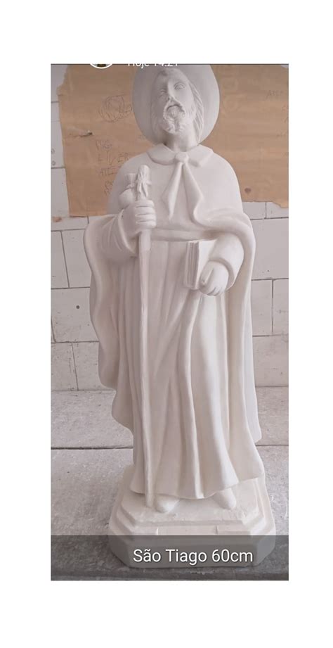 São Tiago Inagem Santo São Tiago Escultura Grande 60cm Elo7