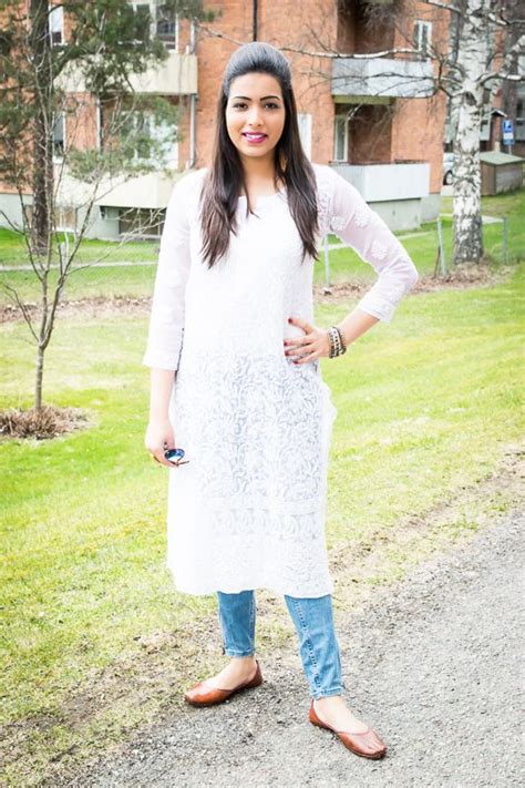 Kurti With Jeans White Kurta Pakistani Dress Design