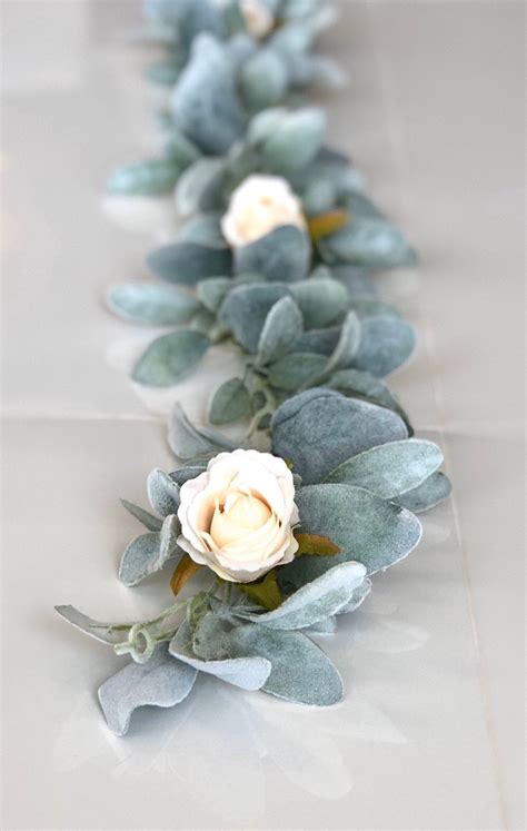 Lambs Ear Garland Artificial Lambs Ear Garland Ivory Wedding Etsy