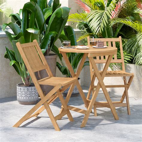 Winston Porter Edil Indoor Outdoor Acacia Wood Folding Table And