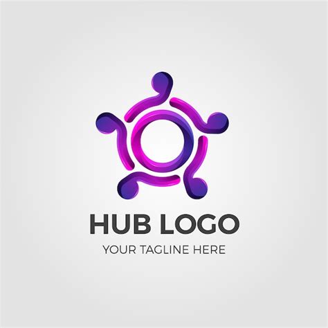 Free Vector | Gradient hub logo with tagline