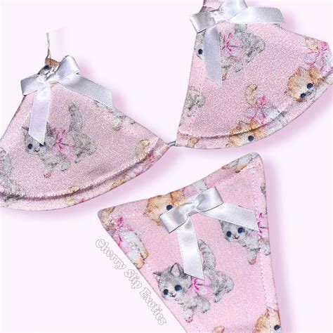 Cute Kittens Microkini Exotic Dancewear Stripper Outfit Micro Bikini Etsy
