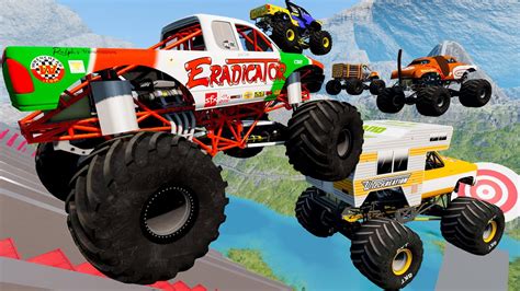 Epic High Speed Jump And Crashes 06 Monster Trucks BeamNG Drive