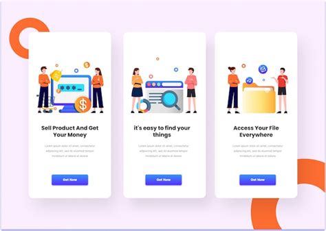Premium Vector Mobile App Page Onboard Screen Illustration For