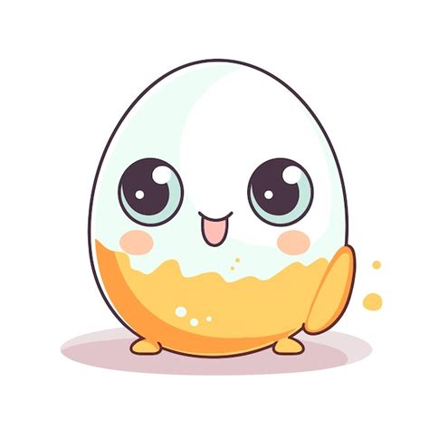 Premium Vector Egg In Kawaii Style Vector Illustration