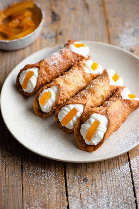 Homemade Sicilian Cannoli Shells And Filling Inside The Rustic Kitchen