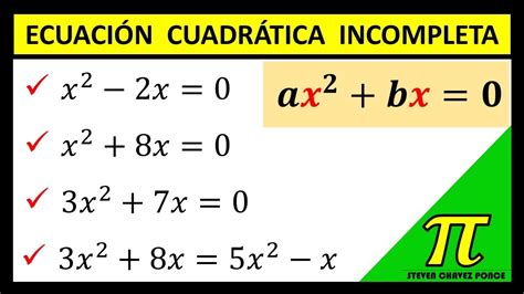 Ecuaci N Cuadr Tica Incompleta Ejercicios Resueltos Por Qu Se