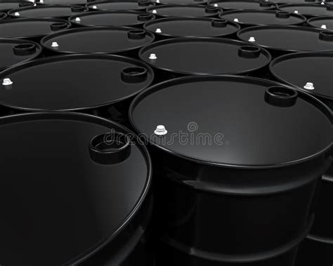 Pipe Pouring Oil Into Black Barrels Stock Illustration Illustration