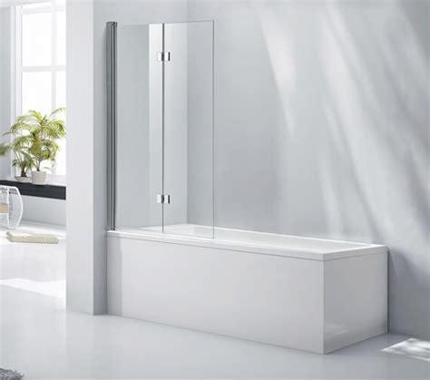 Aquaglass 800 X 1400mm Double Folding 6mm Hinged Bath Screen Be511529