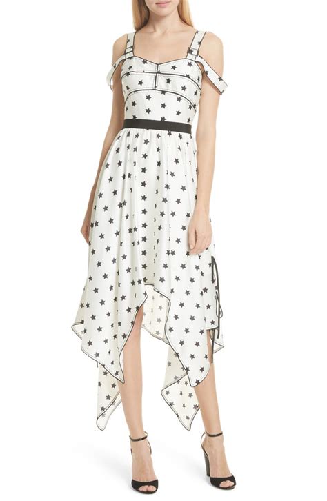 Self Portrait Star Print Handkerchief Hem Dress Nordstrom