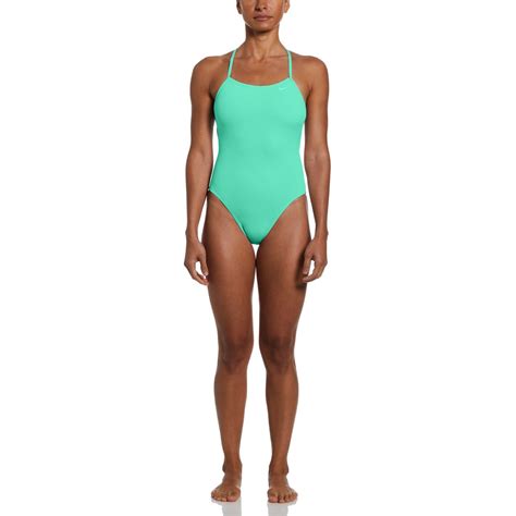 Nike Swim Hydrastrong Lace Up Tie Back One Piece Swimsuit Green