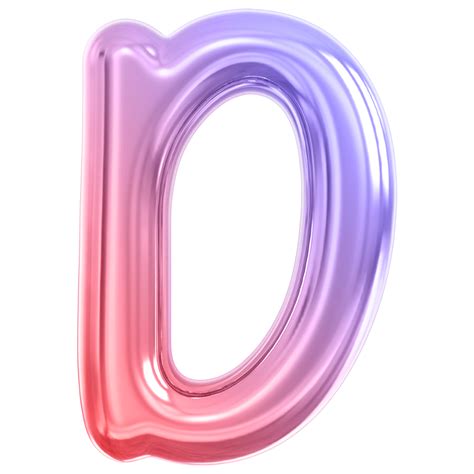 Gradient Bubble Letter D Font 3d Render 36305174 Png