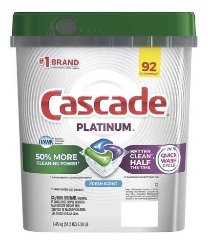 Detergente Lavavajillas Cascade Platinum Capsulas X Mercadolibre