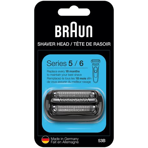 Braun Series 5 53B Electric Shaver Head, Black - Designed for Series 5 and Series 6 shavers (new ...