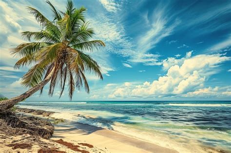 Premium Photo Beautiful Landscape Of Coconut Palm Tree On Tropical Beach