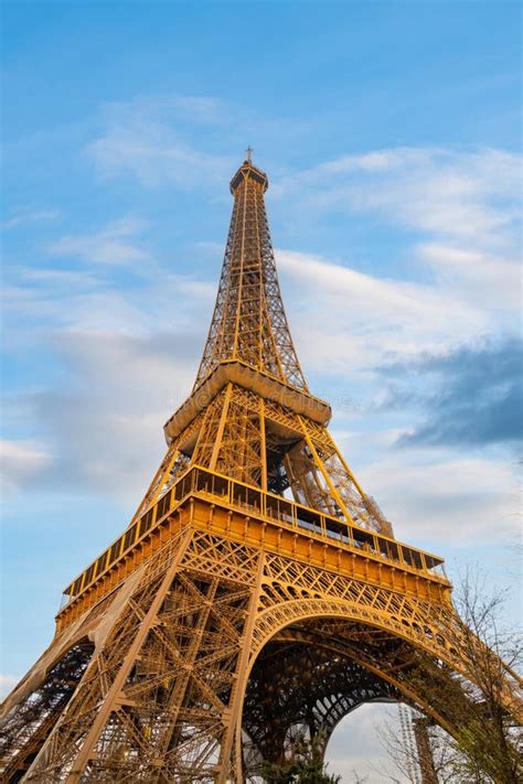 Morning View of Eiffel Tower Stock Image - Image of bottom, french ...