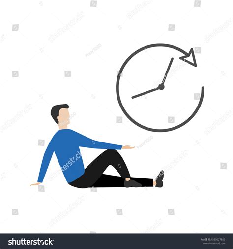 Clock Arrow Flat Cartoon Character Isolated Vector De Stock Libre De