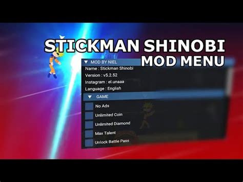 Mod Menu Stickman Shinobi V5 2 Unlimited Gold Unlimited Diamond