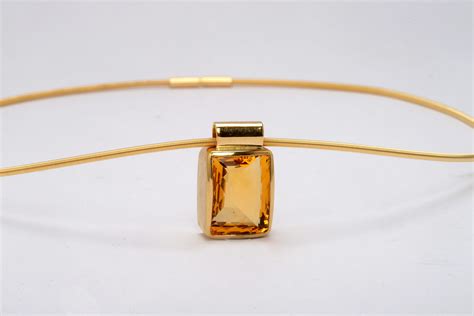 Anh Nger In Gelbgold Mit Citrin Einzelst Ck Shop Goldschmiede