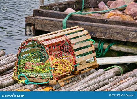 Lobster Trap On The Wharf Stock Photo Image Of Rustic