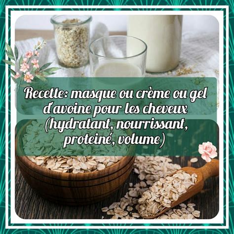 Recette masque ou crème d avoine pour les cheveux hydratant