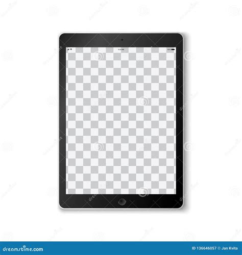 Beautiful Realistic Vector Of A Modern Black Colored Tablet On White