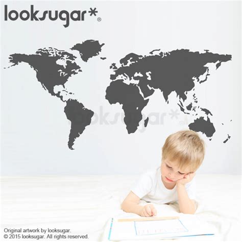 World Map Wall Sticker World Map Decal for Kids 0111 - Etsy