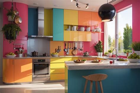 Premium AI Image | Modern kitchen interior design colorful