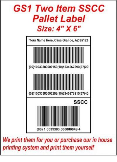 Gs1 Case And Pallet Labels Agri Label And Tag Llc