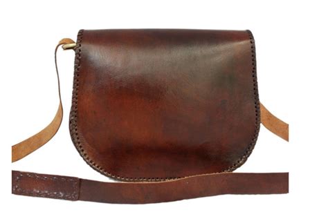 Dark Brown Leather Ladies Saddle Bag Purse High On Leather