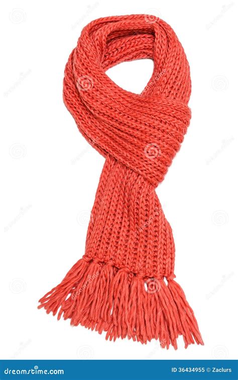 Red Scarf Stock Image Image Of Homemade Neckcloth Isolated