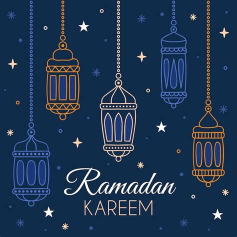 Illustration De Ramadan Kareem Dessiné à La Main Vecteur Premium