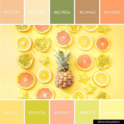 Fresh Fruit Citrus Summer Yellow Color Palette Inspiration