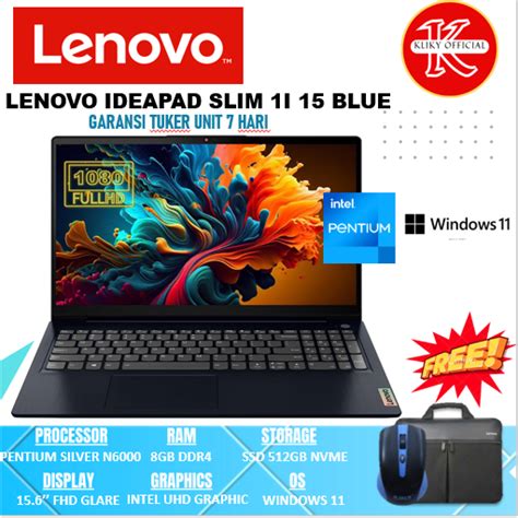 Jual Laptop Kerja Lenovo Ideapad Slim 1 15 Intel Pentium Silver N6000