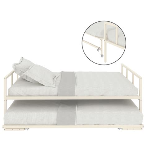 Milliard Twin Daybed And Fold Up Trundle Set Frame Mattresses Sold Separately White