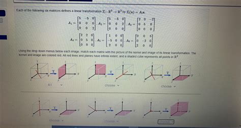 Solved Each Of The Following Six Matrices Defines A Linear Chegg