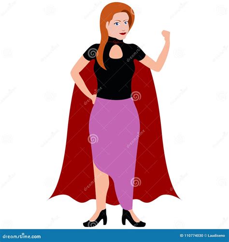 Superwoman Cartoon Character Stock Vector Illustration Of Leadership