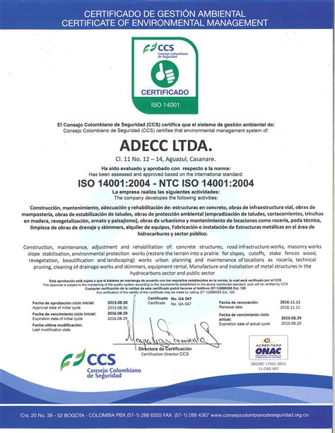 Certificaciones