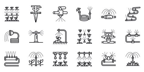 Irrigation System Icons Set Outline Style 8939935 Vector Art At Vecteezy