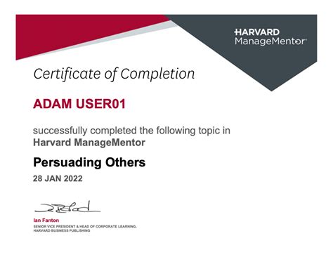 Accessing Your Certificate of Completion – Harvard Business Publishing ...