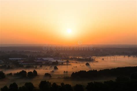 Sunset Over The Village Stock Photo Image Of Cloud