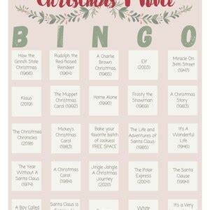 Christmas Movie BINGO Night Family Kids Game Printable - Etsy