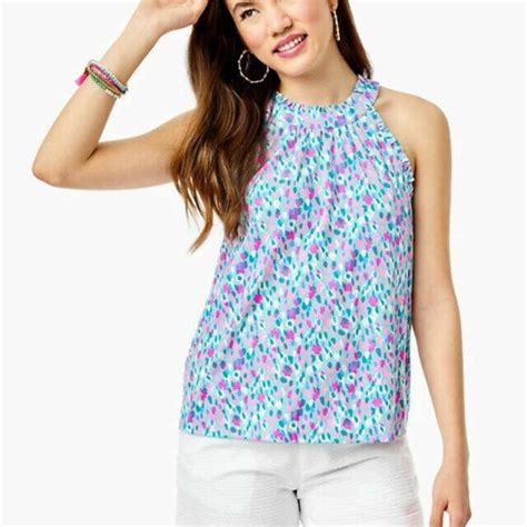 Lilly Pulitzer Tops Lilly Pulitzer Jerrica Blouse Top Halter Ruffle