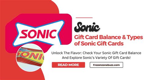 Sonic Gift Card Balance & Types of Sonic Gift Cards - Frozen Zone BUZZ