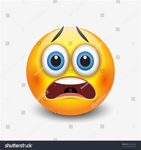 Cute Frightened Emoticon Emoji Smiley Vector Stock Vector (Royalty Free ...